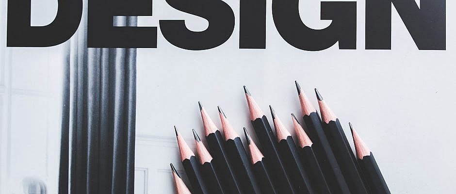 black pencils and design word